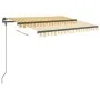 Toldo automático retráctil con postes amarillo blanco 3,5x2,5 m de , Toldos - Ref: Foro24-3070128, Precio: 473,11 €, Descuent...
