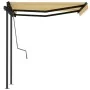 Toldo automático retráctil con postes amarillo blanco 3,5x2,5 m de , Toldos - Ref: Foro24-3070128, Precio: 473,11 €, Descuent...