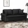 Sofá de 2 plazas con cojines cuero sintético negro 140 cm by , Sofas - Ref: Foro24-3200930, Price: 245,45 €, Discount: %