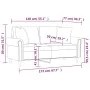 Sofá de 2 plazas con cojines cuero sintético negro 140 cm by , Sofas - Ref: Foro24-3200930, Price: 245,45 €, Discount: %