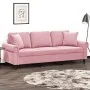 Sofá de 3 plazas con cojines terciopelo rosa 180 cm by , Sofas - Ref: Foro24-3200958, Price: 336,23 €, Discount: %