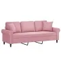 Sofá de 3 plazas con cojines terciopelo rosa 180 cm by , Sofas - Ref: Foro24-3200958, Price: 336,23 €, Discount: %