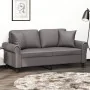 Sofá de 2 plazas con cojines cuero sintético gris 140 cm by , Sofas - Ref: Foro24-3200932, Price: 248,51 €, Discount: %