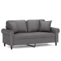 Sofá de 2 plazas con cojines cuero sintético gris 140 cm by , Sofas - Ref: Foro24-3200932, Price: 248,51 €, Discount: %