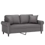 Sofá de 2 plazas con cojines cuero sintético gris 140 cm by , Sofas - Ref: Foro24-3200932, Price: 248,51 €, Discount: %