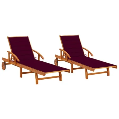 Tumbonas con cojines 2 unidades madera maciza de acacia von , Liegen - Ref: Foro24-3077339, Preis: 452,93 €, Rabatt: %