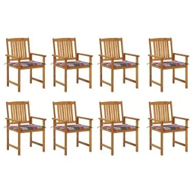 Sillas de jardín 8 uds madera maciza de acacia con cojines de , Sillas de jardín - Ref: Foro24-3078179, Precio: 620,20 €, Des...