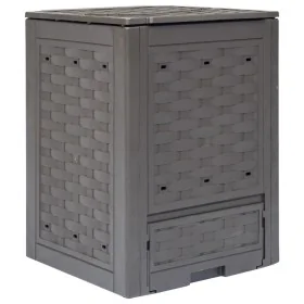 Compostador de jardín marrón plástico ratán 60x60x83 cm 300 L by , Composters - Ref: Foro24-45681, Price: 97,48 €, Discount: %