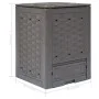 Compostador de jardín marrón plástico ratán 60x60x83 cm 300 L de , Compostadores - Ref: Foro24-45681, Precio: 97,48 €, Descue...
