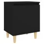 Mesita de noche con patas de madera maciza negra 40x30x50 cm by , Nightstands - Ref: Foro24-805817, Price: 34,10 €, Discount: %