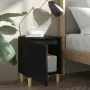 Mesita de noche con patas de madera maciza negra 40x30x50 cm by , Nightstands - Ref: Foro24-805817, Price: 34,10 €, Discount: %