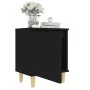 Mesita de noche con patas de madera maciza negra 40x30x50 cm by , Nightstands - Ref: Foro24-805817, Price: 34,10 €, Discount: %