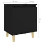 Mesita de noche con patas de madera maciza negra 40x30x50 cm by , Nightstands - Ref: Foro24-805817, Price: 34,10 €, Discount: %
