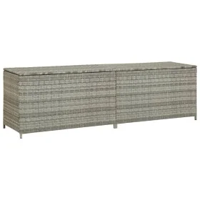 Caja de almacenaje de jardín ratán sintético gris 200x50x60 cm de , Cajas de almacenaje para exteriores - Ref: Foro24-46476, ...