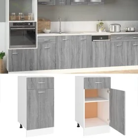 Armario bajo cocina “Lyon” madera ingeniería gris Sonoma de , Armarios de cocina - Ref: Foro24-815571, Precio: 67,06 €, Descu...