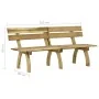 Banco de jardín de madera de pino impregnada 220 cm de , Bancos de jardín - Ref: Foro24-318402, Precio: 130,70 €, Descuento: %