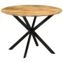 Mesa de comedor madera maciza de mango y acero 110x78 cm de , Mesas de cocina y de comedor - Ref: Foro24-338454, Precio: 245,...