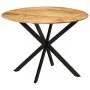 Mesa de comedor madera maciza de mango y acero 110x78 cm de , Mesas de cocina y de comedor - Ref: Foro24-338454, Precio: 245,...