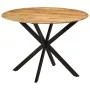 Mesa de comedor madera maciza de mango y acero 110x78 cm de , Mesas de cocina y de comedor - Ref: Foro24-338454, Precio: 245,...