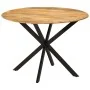 Mesa de comedor madera maciza de mango y acero 110x78 cm de , Mesas de cocina y de comedor - Ref: Foro24-338454, Precio: 245,...