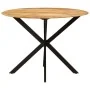 Mesa de comedor madera maciza de mango y acero 110x78 cm de , Mesas de cocina y de comedor - Ref: Foro24-338454, Precio: 245,...