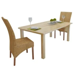 Sillas de comedor 2 unidades ratán natural marrón de , Sillas de comedor - Ref: Foro24-243236, Precio: 196,72 €, Descuento: %