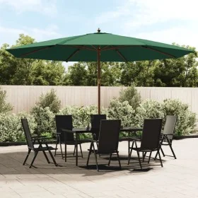 Sombrilla de jardín con poste de madera verde 400x273 cm de , Sombrillas - Ref: Foro24-363176, Precio: 148,01 €, Descuento: %