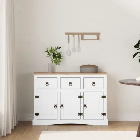 Aparador Corona Range de pino mexicano blanco 132x43x78 cm by , Sideboards - Ref: Foro24-282634, Price: 341,50 €, Discount: %
