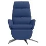 Sillón de relax con reposapiés tela azul de , Sillones - Ref: Foro24-3097528, Precio: 139,60 €, Descuento: %