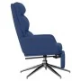 Sillón de relax con reposapiés tela azul de , Sillones - Ref: Foro24-3097528, Precio: 139,60 €, Descuento: %