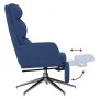Sillón de relax con reposapiés tela azul de , Sillones - Ref: Foro24-3097528, Precio: 139,60 €, Descuento: %