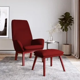 Sillón de relax con taburete tela rojo tinto de , Sillones - Ref: Foro24-3097879, Precio: 160,51 €, Descuento: %