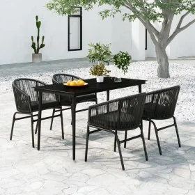 Juego de comedor para jardín 5 piezas negro by , Garden sets - Ref: Foro24-3099241, Price: 508,83 €, Discount: %