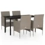 Juego de comedor de jardín 5 piezas con cojines beige y negro de , Conjuntos de jardín - Ref: Foro24-3099295, Precio: 382,23 ...