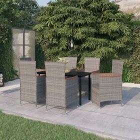 Juego de comedor de jardín 7 piezas con cojines gris by , Garden sets - Ref: Foro24-3099463, Price: 867,24 €, Discount: %