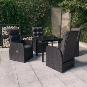 Juego de comedor de jardín 5 piezas con cojines negro de , Conjuntos de jardín - Ref: Foro24-3099480, Precio: 708,16 €, Descu...