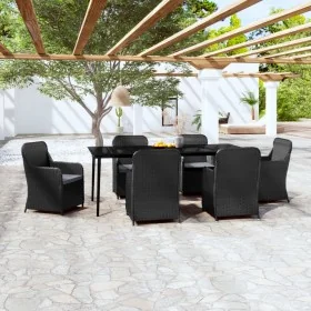 Juego de comedor de jardín 7 piezas con cojines negro de , Conjuntos de jardín - Ref: Foro24-3099545, Precio: 1,00 €, Descuen...