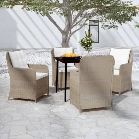 Juego de comedor de jardín 5 piezas con cojines marrón de , Conjuntos de jardín - Ref: Foro24-3099566, Precio: 582,19 €, Desc...