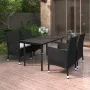 Set comedor de jardín 5 pzas y cojines ratán sintético y vidrio de , Conjuntos de jardín - Ref: Foro24-3099681, Precio: 351,9...