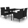 Set comedor de jardín 5 pzas y cojines ratán sintético y vidrio de , Conjuntos de jardín - Ref: Foro24-3099681, Precio: 351,9...