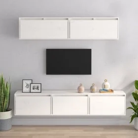 Muebles para TV 5 piezas madera maciza de pino blanco de , Muebles TV - Ref: Foro24-3100150, Precio: 247,08 €, Descuento: %