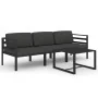 Set muebles de jardín 4 pzas y cojines aluminio gris antracita de , Conjuntos de jardín - Ref: Foro24-3107776, Precio: 523,33...