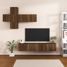 Set de muebles para TV 7 pzas madera contrachapada roble marrón de , Muebles TV - Ref: Foro24-3114517, Precio: 213,11 €, Desc...