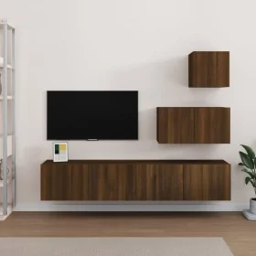 Set de muebles para TV 4 pzas madera contrachapada marrón roble de , Muebles TV - Ref: Foro24-3114645, Precio: 138,42 €, Desc...
