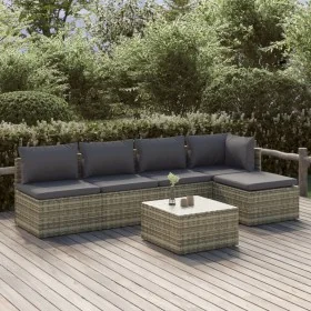 Set de muebles de jardín 6 pzas y cojines ratán sintético gris by , Garden sets - Ref: Foro24-3157315, Price: 509,14 €, Disco...