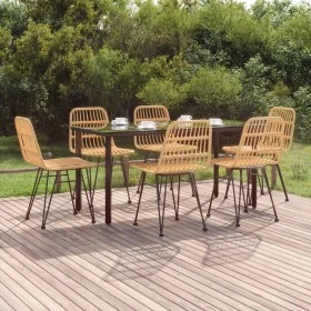 Juego de comedor de jardín 7 piezas ratán sintético de , Conjuntos de jardín - Ref: Foro24-3157891, Precio: 578,72 €, Descuen...