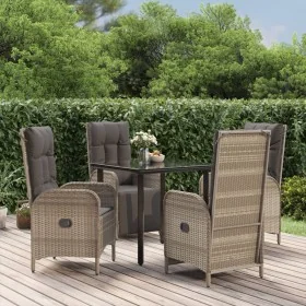 Set comedor jardín 5 pzas y cojines ratán sintético negro gris by , Garden sets - Ref: Foro24-3185205, Price: 682,21 €, Disco...