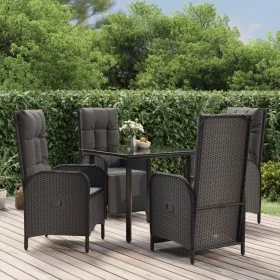 Set de muebles jardín 5 pzas con cojines ratán sintético negro de , Conjuntos de jardín - Ref: Foro24-3185195, Precio: 644,70...