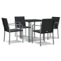 Juego comedor jardín 5 piezas y cojines ratán sintético y acero de , Conjuntos de jardín - Ref: Foro24-3186940, Precio: 308,5...
