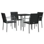 Juego comedor jardín 5 piezas y cojines ratán sintético y acero de , Conjuntos de jardín - Ref: Foro24-3186940, Precio: 308,5...